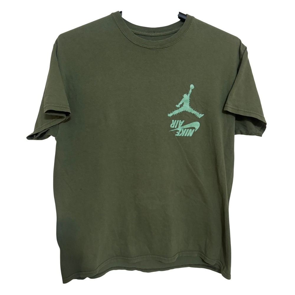 Cactus Jack Nike Air Jordan T Shirt Men L Green Short‎ Sleeve Casual DBL Graphic